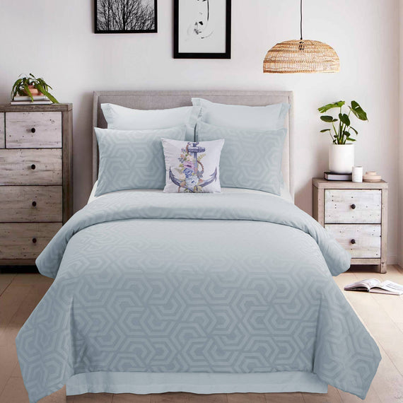 Seville Queen 3pc Comforter Set - Soft Blue