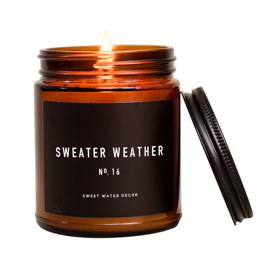 Sweater Weather Soy Candle Amber Jar 9oz
